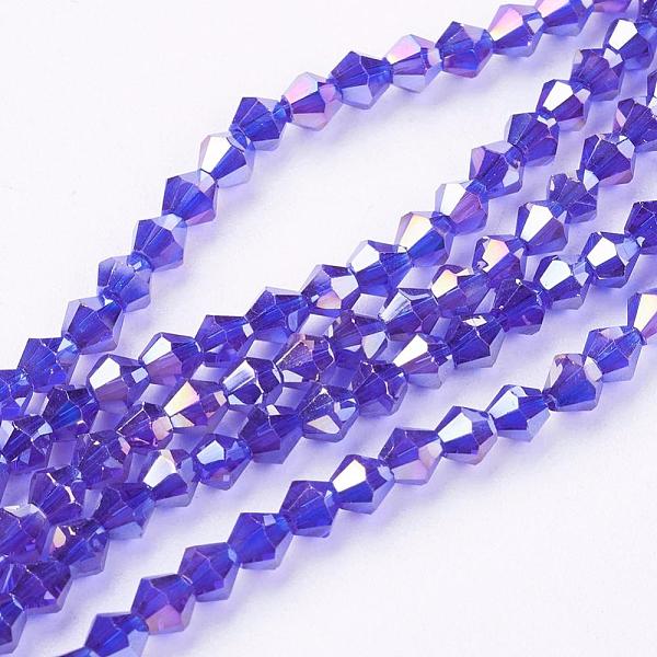 PandaHall Faceted Bicone Glass Bead Strands, AB Color Plated, Blue, 4x4mm, Hole: 1mm, about 92~96pcs/strand, 13.78~14.37 inch Glass Bicone...
PandaHall Faceted Bicone Glass Bead Strands, AB Color Plated, Blue, 4x4mm, Hole: 1mm, about 92~96pcs/strand, 13.78~14.37 inch Glass Bicone...
