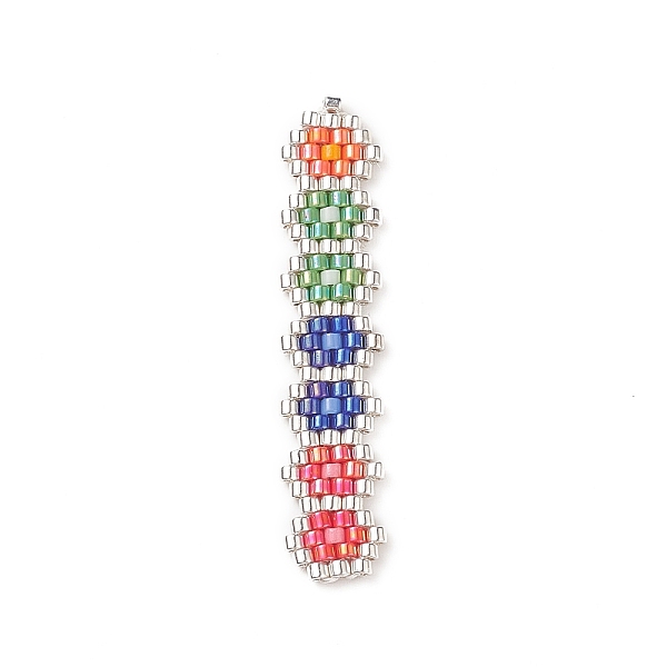 PandaHall Handmade Loom Pattern MIYUKI Seed Beads, Rectangle with Flower Pattern, Colorful, 41x8.5x2mm, Hole: 0.8mm Glass Rectangle
PandaHall Handmade Loom Pattern MIYUKI Seed Beads, Rectangle with Flower Pattern, Colorful, 41x8.5x2mm, Hole: 0.8mm Glass Rectangle
