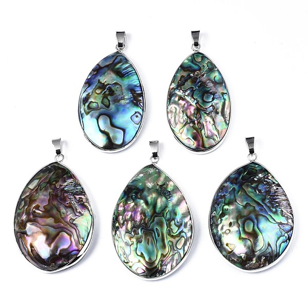 PandaHall Natural Abalone Shell/Paua Shell Pendants, with Platinum Plated Random Brass Pendant Bails, Oval, Colorful, 49~54x27~35x6~11mm...
PandaHall Natural Abalone Shell/Paua Shell Pendants, with Platinum Plated Random Brass Pendant Bails, Oval, Colorful, 49~54x27~35x6~11mm...