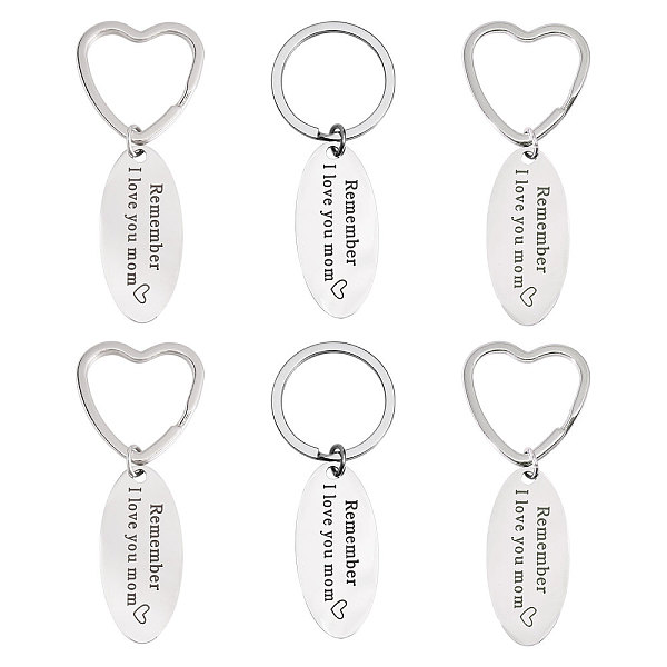 PandaHall GOMAKERER 6Pcs 2 Styles Mother's Day Oval with Word Remember I Love You Mom Stainless Steel Keychain, with Heart/Ring Shape Key...
PandaHall GOMAKERER 6Pcs 2 Styles Mother's Day Oval with Word Remember I Love You Mom Stainless Steel Keychain, with Heart/Ring Shape Key...