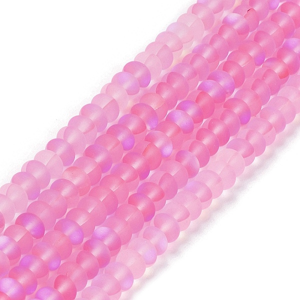 PandaHall Frosted Transparent Glass Beads Strands, Rondelle, Pearl Pink, 8x5mm, Hole: 1mm, about 75pcs/strand, 14.96''(38cm) Glass Rondelle
PandaHall Frosted Transparent Glass Beads Strands, Rondelle, Pearl Pink, 8x5mm, Hole: 1mm, about 75pcs/strand, 14.96''(38cm) Glass Rondelle