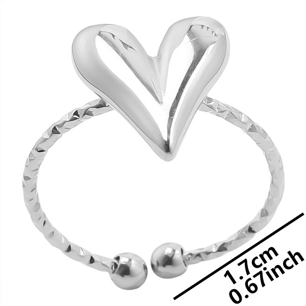 PandaHall Minimalist Heart 304 Stainless Steel Cuff Rings, Open Rings Stainless Steel Heart
PandaHall Minimalist Heart 304 Stainless Steel Cuff Rings, Open Rings Stainless Steel Heart