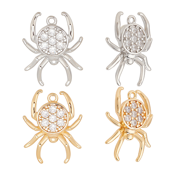 PandaHall ARRICRAFT 8Pcs 2 Colors Brass & Cubic Zirconia Pendants, Spider Charm, Mixed Color, 20.5x16x3mm, Hole: 1.2mm, 4pcs/color..., Clear
PandaHall ARRICRAFT 8Pcs 2 Colors Brass & Cubic Zirconia Pendants, Spider Charm, Mixed Color, 20.5x16x3mm, Hole: 1.2mm, 4pcs/color..., Clear