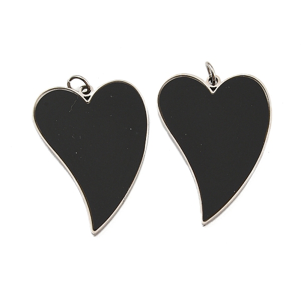 PandaHall 304 Stainless Steel Pendants, with Enamel and Jump Ring, Heart Charm, Stainless Steel Color, 25x18x1.5mm, Hole: 2.5mm Stainless..., Black
PandaHall 304 Stainless Steel Pendants, with Enamel and Jump Ring, Heart Charm, Stainless Steel Color, 25x18x1.5mm, Hole: 2.5mm Stainless..., Black