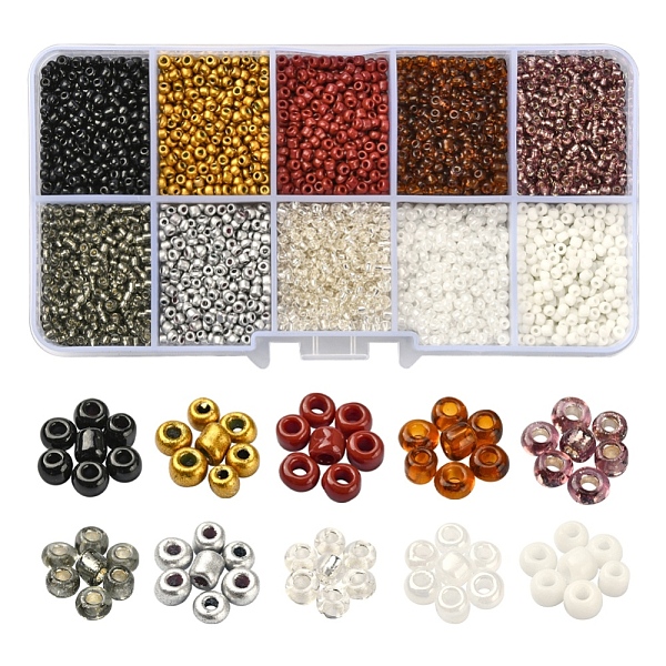 PandaHall 8500Pcs 10 Style Glass Seed Beads, Round, 12/0, Brown, 1.5~2.5mm, Hole: 0.5~1mm, 13g, 850pcs/style, 8500pcs/box Glass Brown
PandaHall 8500Pcs 10 Style Glass Seed Beads, Round, 12/0, Brown, 1.5~2.5mm, Hole: 0.5~1mm, 13g, 850pcs/style, 8500pcs/box Glass Brown