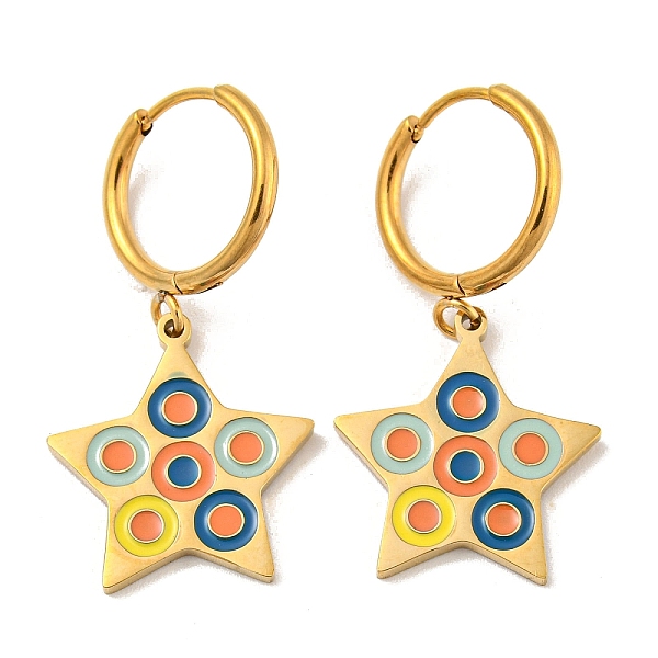 PandaHall 304 Stainless Steel Hoop Earrings, Star 316 Surgical Stainless Steel Enamel Drop Earrings, Golden, 31x16mm 304 Stainless Steel...
PandaHall 304 Stainless Steel Hoop Earrings, Star 316 Surgical Stainless Steel Enamel Drop Earrings, Golden, 31x16mm 304 Stainless Steel...