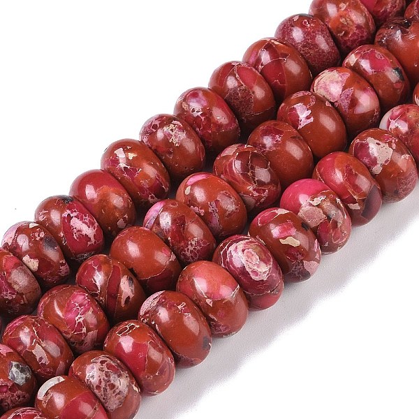 PandaHall Dyed Synthetic Imperial Jasper Beads Strands, Rondelle, FireBrick, 10x6mm, Hole: 1.5mm, about 68pcs/strand, 15.75''(40cm) Imperial..., Red
PandaHall Dyed Synthetic Imperial Jasper Beads Strands, Rondelle, FireBrick, 10x6mm, Hole: 1.5mm, about 68pcs/strand, 15.75''(40cm) Imperial..., Red