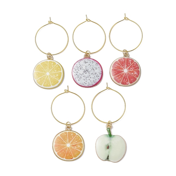 PandaHall Fruits Alloy Enamel Wine Glass Charms, with Brass Hoop Earring Findings, Mixed Color, 56~60mm Alloy Fruit Multicolor
PandaHall Fruits Alloy Enamel Wine Glass Charms, with Brass Hoop Earring Findings, Mixed Color, 56~60mm Alloy Fruit Multicolor