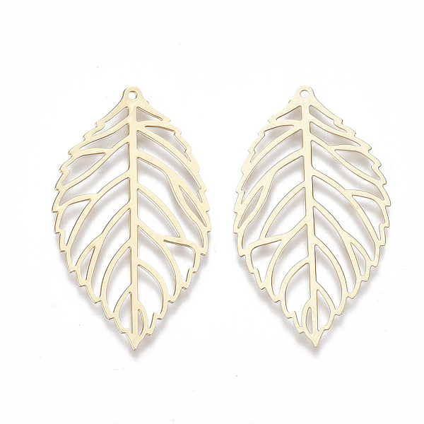 PandaHall Brass Pendants, Etched Metal Embellishments, Matte Style, Leaf, Matte Gold Color, 34.5x19x0.3mm, Hole: 1mm Brass Leaf
PandaHall Brass Pendants, Etched Metal Embellishments, Matte Style, Leaf, Matte Gold Color, 34.5x19x0.3mm, Hole: 1mm Brass Leaf