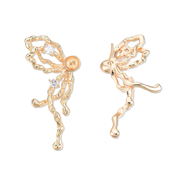 PandaHall Brass Stud Earring Findings, for Half Drilled Beads, with Clear Cubic Zirconia, Cadmium Free & Nickel Free & Lead Free, Butterfly...
PandaHall Brass Stud Earring Findings, for Half Drilled Beads, with Clear Cubic Zirconia, Cadmium Free & Nickel Free & Lead Free, Butterfly...