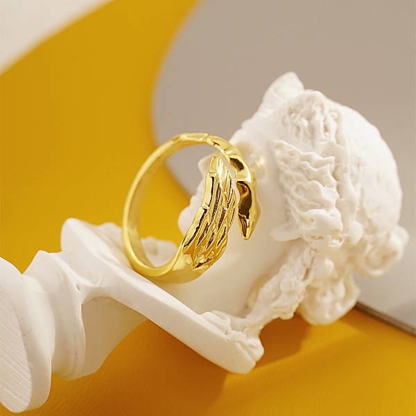 PandaHall Stainless Steel Open Cuff Ring, Feather Shape, Golden, Inner Diameter: 18mm Stainless Steel
PandaHall Stainless Steel Open Cuff Ring, Feather Shape, Golden, Inner Diameter: 18mm Stainless Steel