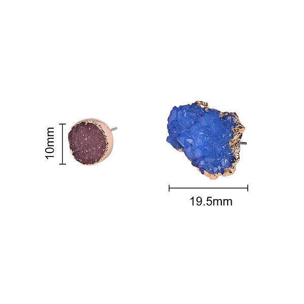 PandaHall Electroplate Druzy Resin Stud Earrings, with Iron Pins & Steel Pins, Flat Round & Nuggets, Mixed Color, 18pcs/box Resin Flat Round..., Multicolor
PandaHall Electroplate Druzy Resin Stud Earrings, with Iron Pins & Steel Pins, Flat Round & Nuggets, Mixed Color, 18pcs/box Resin Flat Round..., Multicolor