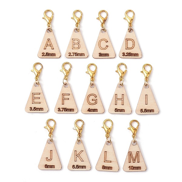 PandaHall Wood Pendant Decorations, with Zinc Alloy Lobster Claw Clasps, Triangle with Letter A~M, Blanched Almond, 33mm, Triangle...
PandaHall Wood Pendant Decorations, with Zinc Alloy Lobster Claw Clasps, Triangle with Letter A~M, Blanched Almond, 33mm, Triangle...