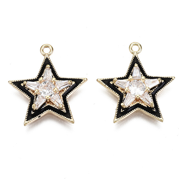 PandaHall Brass Micro Pave Clear Cubic Zirconia Pendants, with Black Enamel, Nickel Free, Star, Real 18K Gold Plated, 17.5x16x3.5mm, Hole...
PandaHall Brass Micro Pave Clear Cubic Zirconia Pendants, with Black Enamel, Nickel Free, Star, Real 18K Gold Plated, 17.5x16x3.5mm, Hole...