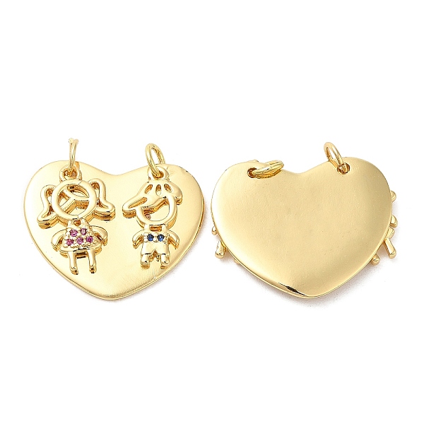 PandaHall Brass Micro Pave Cubic Zirconia Pendants, with Jump Rings, Lead Free & Cadmium Free, Heart with Child Charms, Real 18K Gold Plated...
PandaHall Brass Micro Pave Cubic Zirconia Pendants, with Jump Rings, Lead Free & Cadmium Free, Heart with Child Charms, Real 18K Gold Plated...