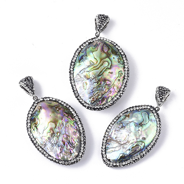 PandaHall Paua Shell Rhinestone Big Pendants, with Platinum Tone Alloy Findings, with Iron Snap On Bails, Oval, 58.5~69x37~52.5x12.5~23mm...
PandaHall Paua Shell Rhinestone Big Pendants, with Platinum Tone Alloy Findings, with Iron Snap On Bails, Oval, 58.5~69x37~52.5x12.5~23mm...