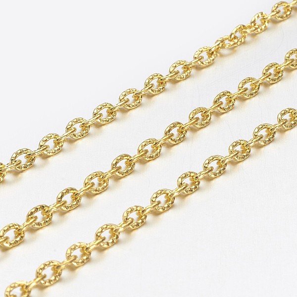 PandaHall Iron Textured Cable Chains, Unwelded, with Spool, Oval, Golden, 4x3x1mm, about 32.8 Feet(10m)/roll Iron
PandaHall Iron Textured Cable Chains, Unwelded, with Spool, Oval, Golden, 4x3x1mm, about 32.8 Feet(10m)/roll Iron