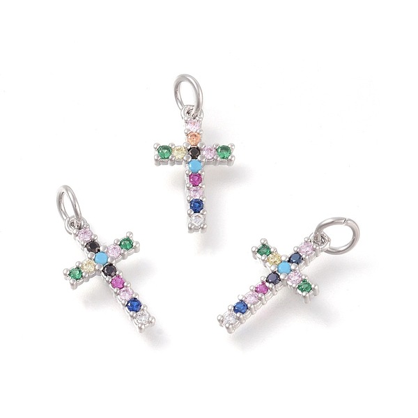 PandaHall Brass Micro Pave Cubic Zirconia Pendants, Cross, Colorful, Platinum, 16x9x2mm, Hole: 3mm Brass+Cubic Zirconia Cross
PandaHall Brass Micro Pave Cubic Zirconia Pendants, Cross, Colorful, Platinum, 16x9x2mm, Hole: 3mm Brass+Cubic Zirconia Cross