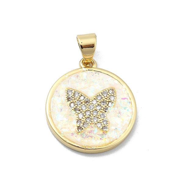 PandaHall Brass Micro Pave Clear Cubic Zirconia Pendants, with Sythetic Opal, Flat Round, Real 18K Gold Plated, Butterfly, 19.5x17x2.5mm...
PandaHall Brass Micro Pave Clear Cubic Zirconia Pendants, with Sythetic Opal, Flat Round, Real 18K Gold Plated, Butterfly, 19.5x17x2.5mm...