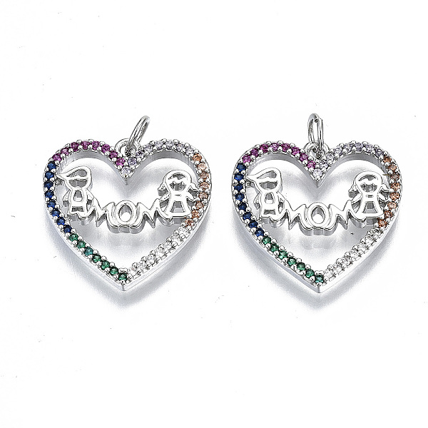 PandaHall Brass Micro Pave Color Cubic Zirconia Pendants, with Jump Ring, Heart with Word Mom & Boy and Girl, Nickel Free, Real Platinum...
PandaHall Brass Micro Pave Color Cubic Zirconia Pendants, with Jump Ring, Heart with Word Mom & Boy and Girl, Nickel Free, Real Platinum...
