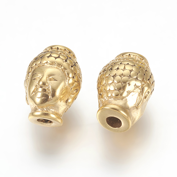 PandaHall 304 Stainless Steel Beads, Ion Plating (IP), Buddha's Head, Golden, 10x13x9mm, Hole: 3mm 304 Stainless Steel Human
PandaHall 304 Stainless Steel Beads, Ion Plating (IP), Buddha's Head, Golden, 10x13x9mm, Hole: 3mm 304 Stainless Steel Human