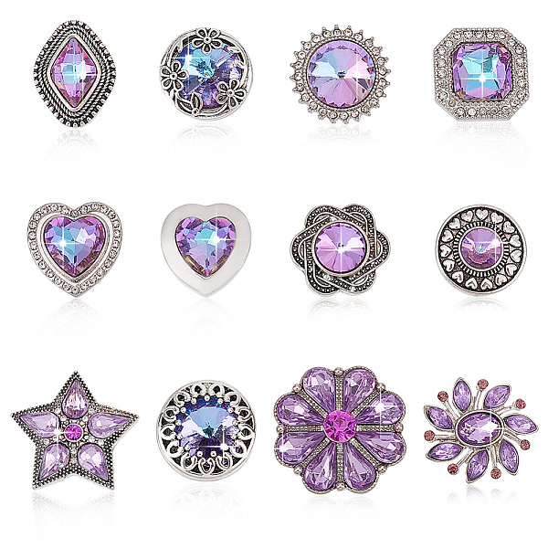 PandaHall 1 Set Alloy Rhinestone Snap Buttons, Jewelry Buttons, Mixed Shapes, Lilac, 22.5x17x9mm, 12pcs/set Alloy+Rhinestone Mixed Shapes..., Purple
PandaHall 1 Set Alloy Rhinestone Snap Buttons, Jewelry Buttons, Mixed Shapes, Lilac, 22.5x17x9mm, 12pcs/set Alloy+Rhinestone Mixed Shapes..., Purple