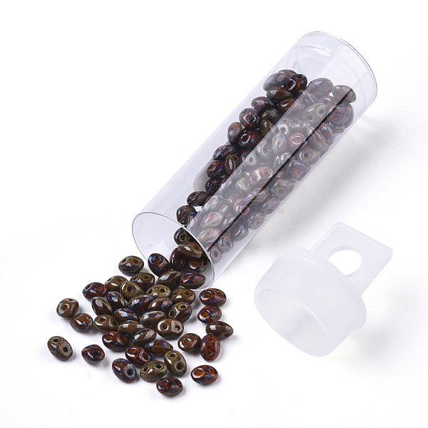 PandaHall 2-Hole Seed Beads, Czech Glass Beads, Opaque Baking Paint Style, Brown, 5x3.5~3.8x2.5~2.8mm, Hole: 0.9mm, about 10g/bottle Czech...
PandaHall 2-Hole Seed Beads, Czech Glass Beads, Opaque Baking Paint Style, Brown, 5x3.5~3.8x2.5~2.8mm, Hole: 0.9mm, about 10g/bottle Czech...