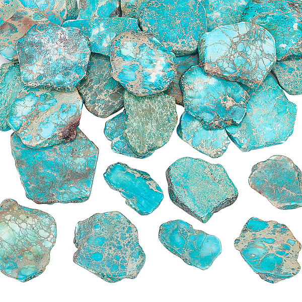 PandaHall ARRICRAFT 1 Strand Natural Imperial Jasper Beads Strands, Flat Slab Beads, Dyed, Nuggets, Deep Sky Blue, 16~65x12~50x4~8mm, Hole...
PandaHall ARRICRAFT 1 Strand Natural Imperial Jasper Beads Strands, Flat Slab Beads, Dyed, Nuggets, Deep Sky Blue, 16~65x12~50x4~8mm, Hole...