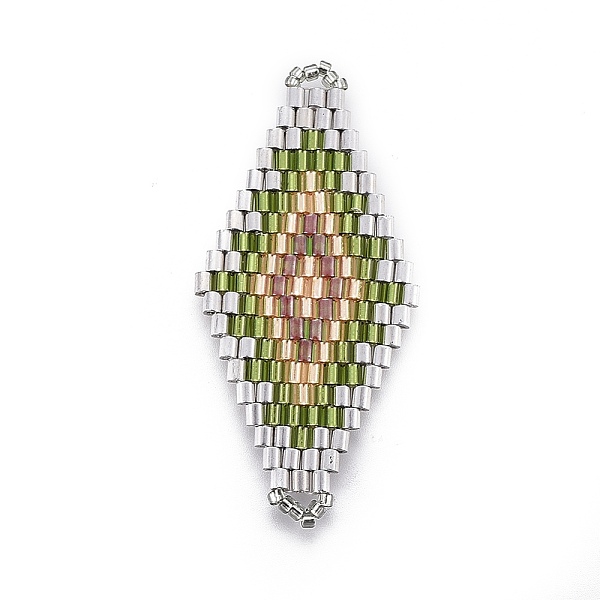 PandaHall MIYUKI & TOHO Handmade Japanese Seed Beads Links, Loom Pattern, Rhombus, Colorful, 43~44.1x19.4~20.2x1.6~1.8mm, Hole: 1.6~1.8mm...
PandaHall MIYUKI & TOHO Handmade Japanese Seed Beads Links, Loom Pattern, Rhombus, Colorful, 43~44.1x19.4~20.2x1.6~1.8mm, Hole: 1.6~1.8mm...