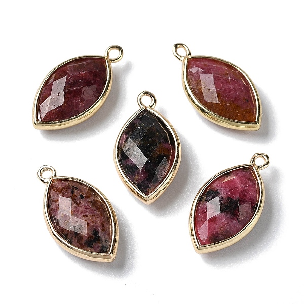 PandaHall Natural Rhodonite Pendants, with Golden Brass Edge, Faceted, Horse Eye, 22x12x5.5mm, Hole: 1.8mm Rhodonite Eye
PandaHall Natural Rhodonite Pendants, with Golden Brass Edge, Faceted, Horse Eye, 22x12x5.5mm, Hole: 1.8mm Rhodonite Eye