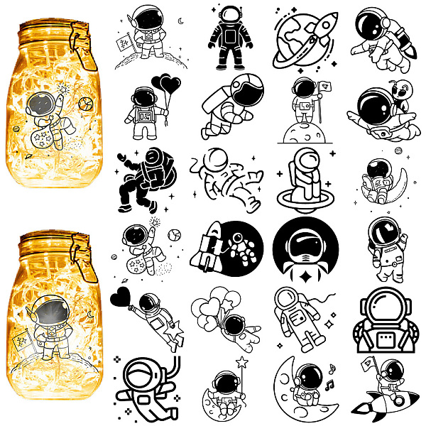 PandaHall PVC Lamp Film for DIY Colorful Light Hanging Lamp Frosted Glass Jar, Astronaut, 100x90mm, 24pcs/set PVC Human
PandaHall PVC Lamp Film for DIY Colorful Light Hanging Lamp Frosted Glass Jar, Astronaut, 100x90mm, 24pcs/set PVC Human