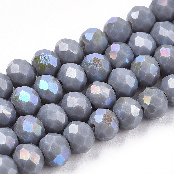 PandaHall Electroplate Opaque Solid Color Glass Beads Strands, Half Rainbow Plated, Faceted, Rondelle, Light Grey, 10x8mm, Hole: 1mm, about...
PandaHall Electroplate Opaque Solid Color Glass Beads Strands, Half Rainbow Plated, Faceted, Rondelle, Light Grey, 10x8mm, Hole: 1mm, about...