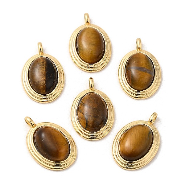 PandaHall Natural Tiger Eye Pendants, Brass Oval Charms, Real 18K Gold Plated, 23x15x7mm, Hole: 3x2mm Tiger Eye Oval
PandaHall Natural Tiger Eye Pendants, Brass Oval Charms, Real 18K Gold Plated, 23x15x7mm, Hole: 3x2mm Tiger Eye Oval