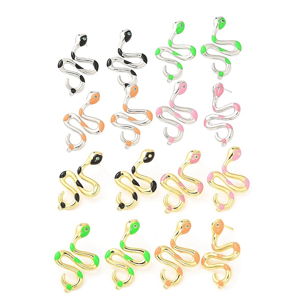 PandaHall Enamel Snake Stud Earrings with Rhinestone, Brass Earrings for Women, Lead Free & Cadmium Free, Mixed Color, 34x21mm Rhinestone..., Multicolor
PandaHall Enamel Snake Stud Earrings with Rhinestone, Brass Earrings for Women, Lead Free & Cadmium Free, Mixed Color, 34x21mm Rhinestone..., Multicolor