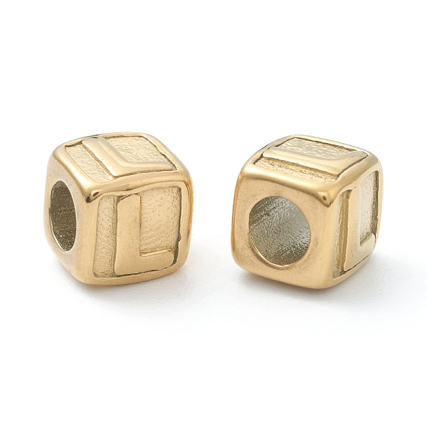 PandaHall 304 Stainless Steel European Beads, Large Hole Beads, Horizontal Hole, Cube with Letter, Golden, Letter.L, 8x8x8mm, Hole: 4mm 304...
PandaHall 304 Stainless Steel European Beads, Large Hole Beads, Horizontal Hole, Cube with Letter, Golden, Letter.L, 8x8x8mm, Hole: 4mm 304...