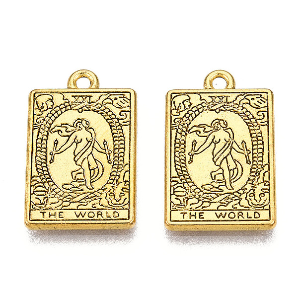 PandaHall Rack Plating Alloy Pendants, Cadmium Free & Nickel Free & Lead Free, Tarot Charms, Antique Golden, The World XXI, 23.5x14.5x1.5mm...
PandaHall Rack Plating Alloy Pendants, Cadmium Free & Nickel Free & Lead Free, Tarot Charms, Antique Golden, The World XXI, 23.5x14.5x1.5mm...