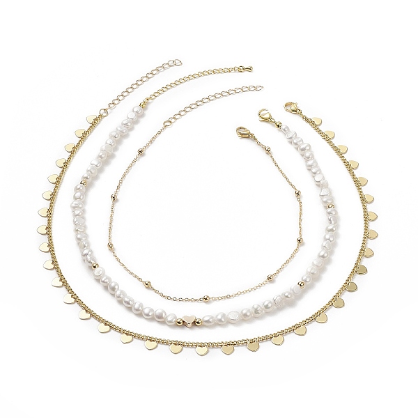 PandaHall 3Pcs 3 Style Brass Satellite Chain Necklaces Set, Natural Pearl Beaded Stackable Necklaces with Heart Charms for Women, Golden..., White
PandaHall 3Pcs 3 Style Brass Satellite Chain Necklaces Set, Natural Pearl Beaded Stackable Necklaces with Heart Charms for Women, Golden..., White