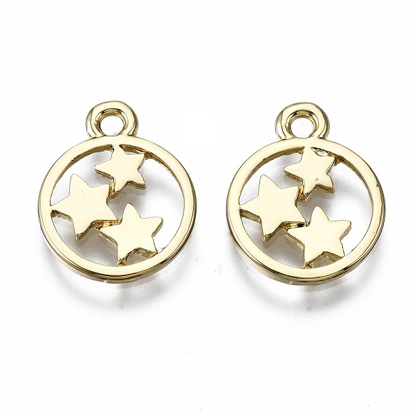 PandaHall Alloy Pendants, Cadmium Free & Nickel Free & Lead Free, Flat Round with Star, Real 16K Gold Plated, 15x12x1.5mm, Hole: 1.5mm Alloy...
PandaHall Alloy Pendants, Cadmium Free & Nickel Free & Lead Free, Flat Round with Star, Real 16K Gold Plated, 15x12x1.5mm, Hole: 1.5mm Alloy...