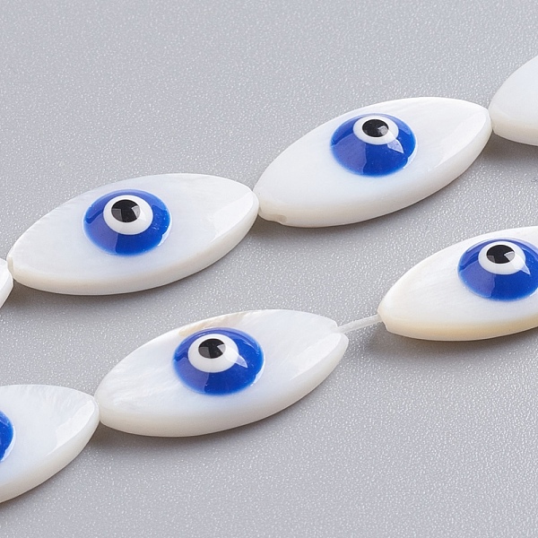 PandaHall Natural Shell Beads Strands, with Enamel, Horse Eye with Evil Eye, Royal Blue, 17~18x8x5mm, Hole: 0.6mm, about 22pcs/strand, 16.14...
PandaHall Natural Shell Beads Strands, with Enamel, Horse Eye with Evil Eye, Royal Blue, 17~18x8x5mm, Hole: 0.6mm, about 22pcs/strand, 16.14...