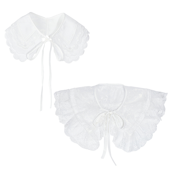 PandaHall AHADERMAKER 2Pcs 2 Style Detachable Polyester & Nylon Lady's False Collars, Scalloped/Ruffled Edge Neckline Trim, Clothes Sewing..., White
PandaHall AHADERMAKER 2Pcs 2 Style Detachable Polyester & Nylon Lady's False Collars, Scalloped/Ruffled Edge Neckline Trim, Clothes Sewing..., White