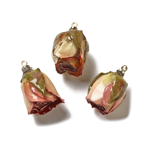 PandaHall Preserved Rose with Golden Alloy Pendants, Old Lace, 24~25.5x16~17x14~16mm, Hole: 2mm Alloy Flower
PandaHall Preserved Rose with Golden Alloy Pendants, Old Lace, 24~25.5x16~17x14~16mm, Hole: 2mm Alloy Flower