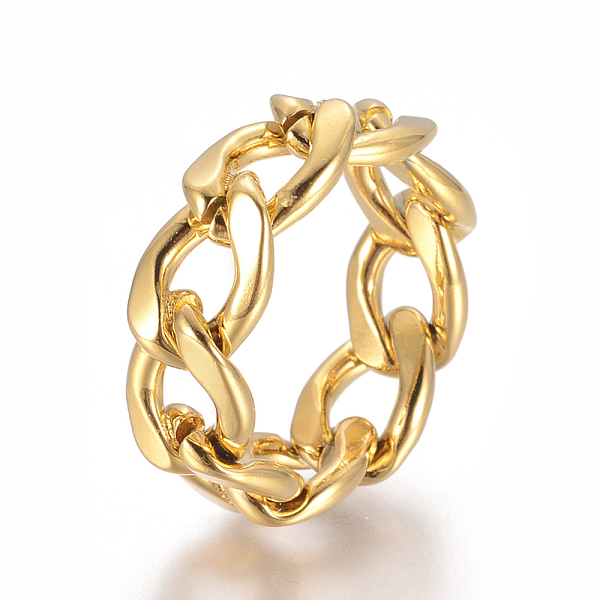 PandaHall Unisex 304 Stainless Steel Rings, Curb Chains Finger Rings, Unwelded, Wide Band Rings, Golden, Size 7, 17mm, 9mm 304 Stainless...
PandaHall Unisex 304 Stainless Steel Rings, Curb Chains Finger Rings, Unwelded, Wide Band Rings, Golden, Size 7, 17mm, 9mm 304 Stainless...