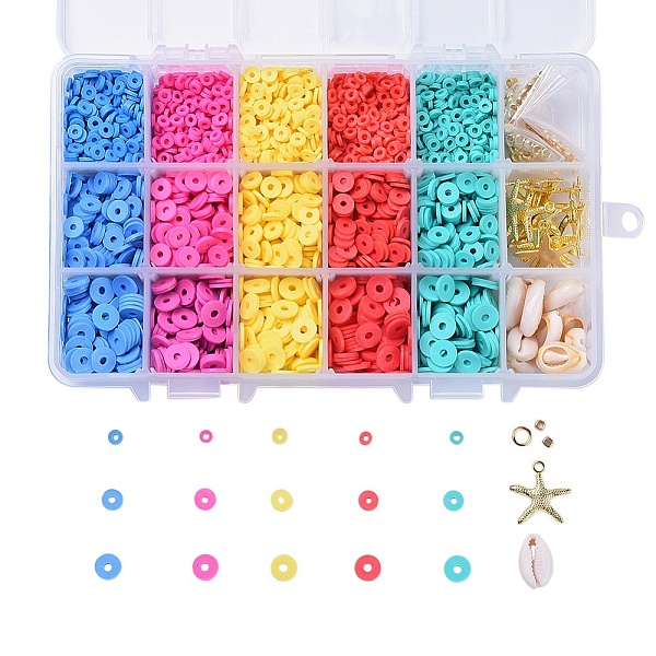 PandaHall DIY Jewelry Making Kit, with Polymer Clay Beads, Mixed Cowrie Shell Beads, Brass Bead Spacers and Tibetan Style Starfish/Sea Stars..., Multicolor
PandaHall DIY Jewelry Making Kit, with Polymer Clay Beads, Mixed Cowrie Shell Beads, Brass Bead Spacers and Tibetan Style Starfish/Sea Stars..., Multicolor
