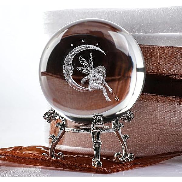PandaHall Inner Carving Glass Crystal Ball Diaplay Decoration, Paperweight with Metal Stand, Fengshui Home Decor, Angel & Fairy, 60mm Glass...
PandaHall Inner Carving Glass Crystal Ball Diaplay Decoration, Paperweight with Metal Stand, Fengshui Home Decor, Angel & Fairy, 60mm Glass...