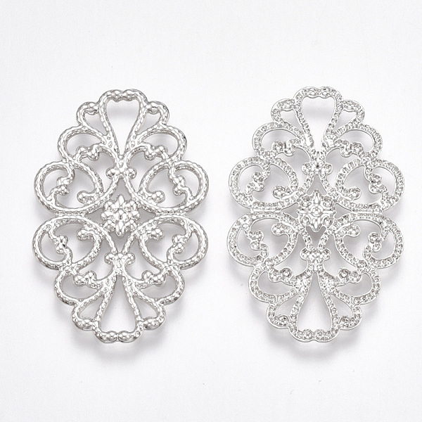 PandaHall Brass Filigree Joiners Links, Oval, Nickel Free, Real Platinum Plated, 32x20x1mm Brass Oval
PandaHall Brass Filigree Joiners Links, Oval, Nickel Free, Real Platinum Plated, 32x20x1mm Brass Oval