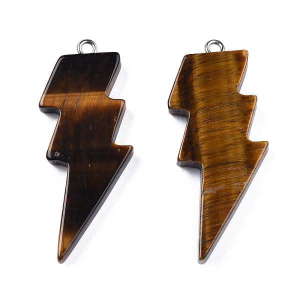 PandaHall Natural Tiger Eye Pendants, Lightning Bolt Charm, with Stainless Steel Color Tone 304 Stainless Steel Loops, 40~44.5x17~20x4.5~6mm...
PandaHall Natural Tiger Eye Pendants, Lightning Bolt Charm, with Stainless Steel Color Tone 304 Stainless Steel Loops, 40~44.5x17~20x4.5~6mm...