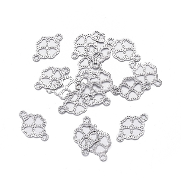 PandaHall 304 Stainless Steel Links connectors, Clover, Stainless Steel Color, 7.5x12x0.7mm, Hole: 1mm 304 Stainless Steel Clover
PandaHall 304 Stainless Steel Links connectors, Clover, Stainless Steel Color, 7.5x12x0.7mm, Hole: 1mm 304 Stainless Steel Clover