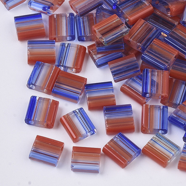 PandaHall 2-Hole Glass Seed Beads, Striped Seed Beads, Transparent Colours, Two Tone, Rectangle, Blue, 5x4.5~5.5x2~2.5mm, Hole: 0.5~0.8mm...
PandaHall 2-Hole Glass Seed Beads, Striped Seed Beads, Transparent Colours, Two Tone, Rectangle, Blue, 5x4.5~5.5x2~2.5mm, Hole: 0.5~0.8mm...