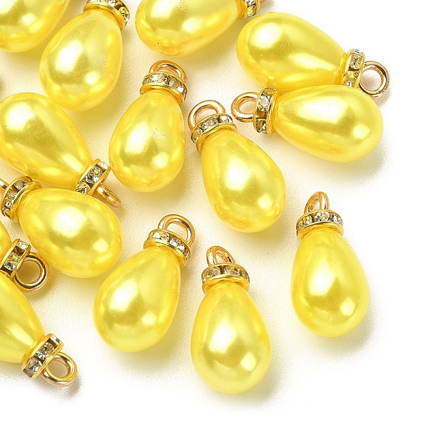 PandaHall ABS Plastic Pendants, with Golden Tone Iron Findings and Rhinestone, Dyed, Teardrop Charm, Pale Goldenrod, 19.5x9.5mm, Hole: 2.5mm...
PandaHall ABS Plastic Pendants, with Golden Tone Iron Findings and Rhinestone, Dyed, Teardrop Charm, Pale Goldenrod, 19.5x9.5mm, Hole: 2.5mm...