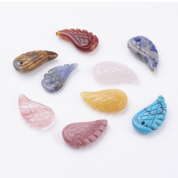 PandaHall Natural & Synthetic Mixed Stone Pendants, Dyed, Wing, 17~19x9~11x3~5mm, Hole: 1mm Mixed Stone Wing
PandaHall Natural & Synthetic Mixed Stone Pendants, Dyed, Wing, 17~19x9~11x3~5mm, Hole: 1mm Mixed Stone Wing